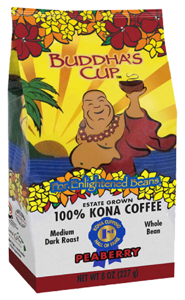Buddha's Cup 100% Kona Peaberry Coffee: Medium/Dark Roast