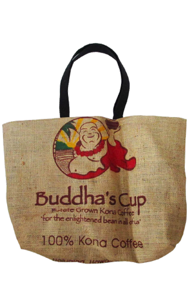 Hawaiian Print Burlap Tote