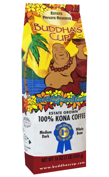 Buddha's Cup 100% Kona Coffee Private Reserve: Medium/Dark